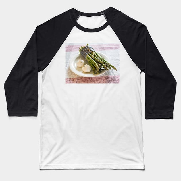 Asparagus and Garlic Baseball T-Shirt by ansaharju